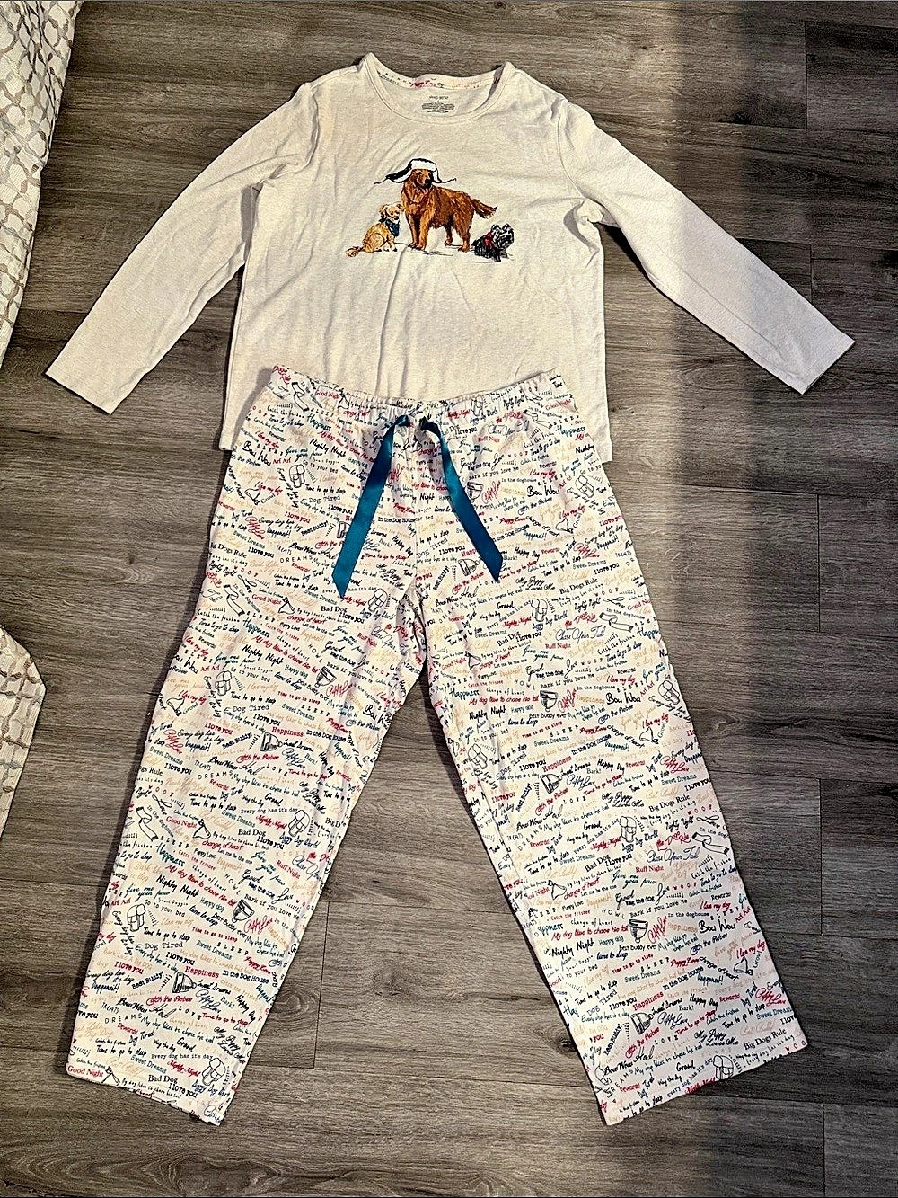 Sleep Sense Pajama Set Dog Print Pajama Set Size Large
